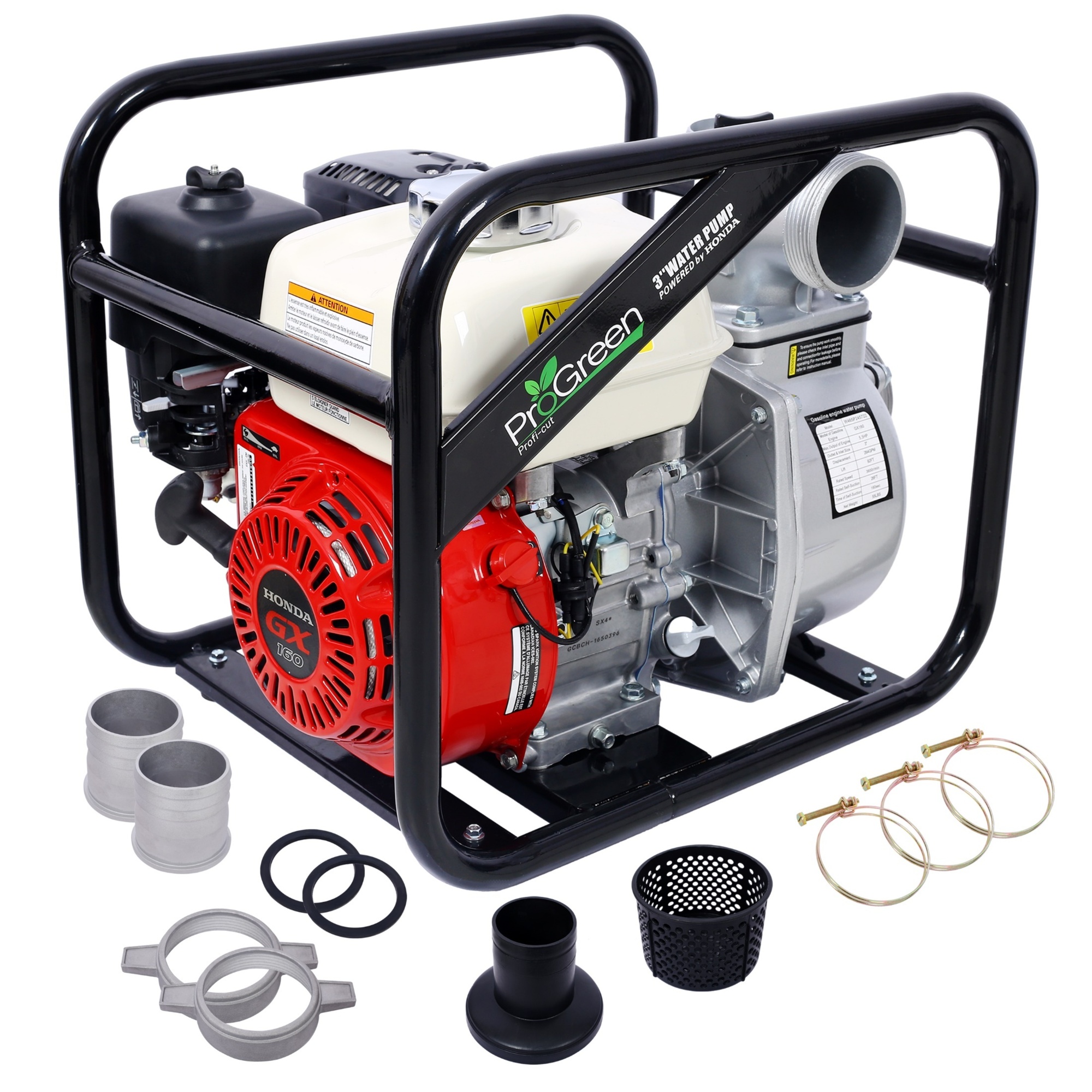 Progreen Water Pump — 3in., 264 GPM, 163cc Honda GX160 Engine, Aluminum Construction, Model# BAC-W465P245709